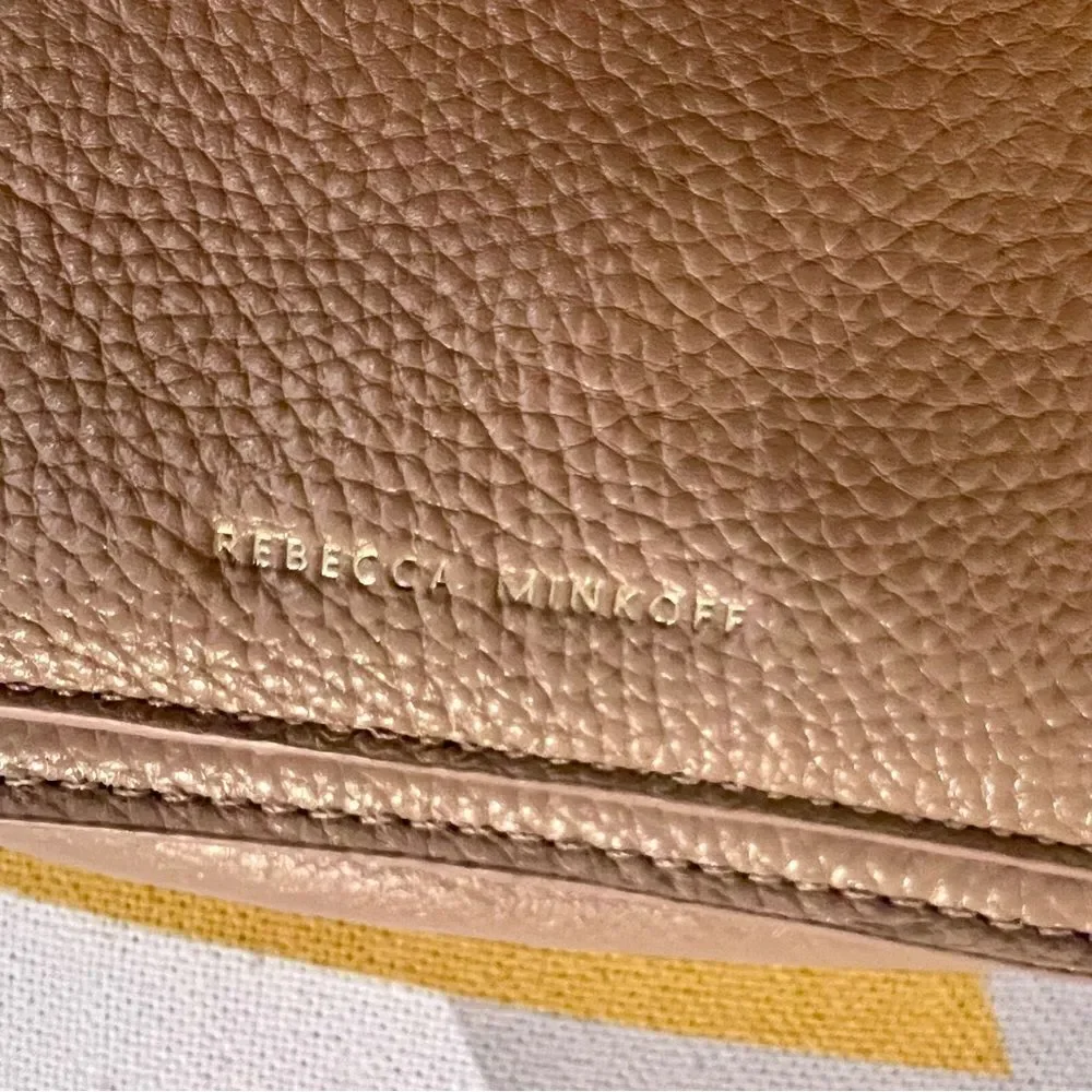 Rebecca Minkoff Darren Pebbled Leather Shoulder Bag Driftwood NEW Gold Hardware